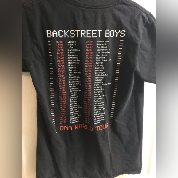Backstreet Boys DNA World Tour Merch T-Shirt in Black, Size Small - Picture 3 of 4